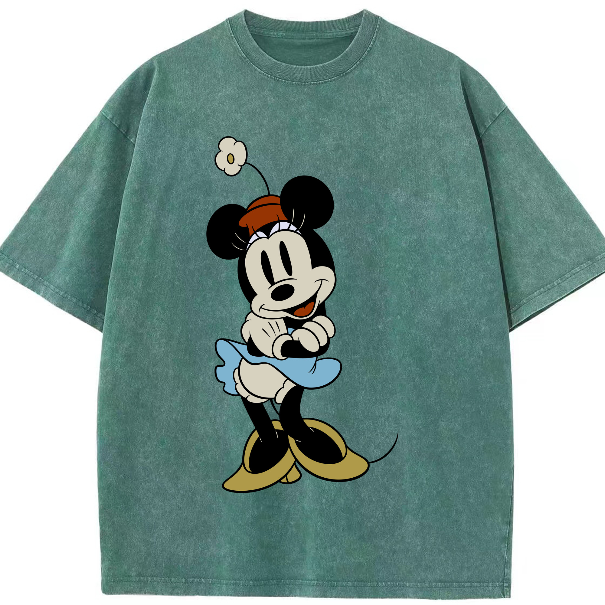 （画像用） ミッキーマウス Mickey Mouse 綿100% ヴィンテージ風 半袖Tシャツ（フロントプリント）